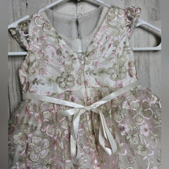 RARE EDITIONS White Floral Dress 3T Embroidered Spring Summer Easter Party - Picture 10 of 11